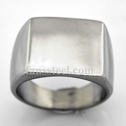 FSR05W24 engravable plain Square signet ring - Click Image to Close